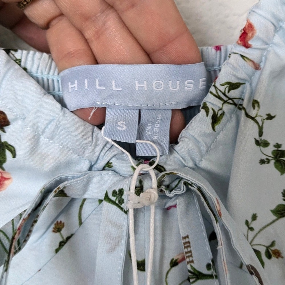 Hill House The Ophelia Dress Pond Floral Sz Small Blue Cottagecore Smocked Midi - Picture 3 of 10